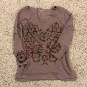 Soft Surroundings unfinished edge sweatshirt small